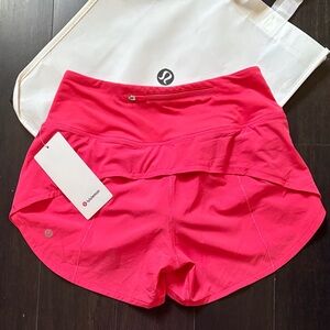 LULULEMON SPEED UP HR 4” SHORTS IN GLAZE PINK SZ 4 NWT